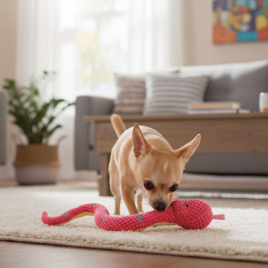 Tootoy! Serpiente Mordedor de Peluche Rosa para perros, , large indicador imagen numero 1