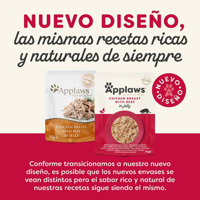 70 g Applaws Pollo y Ternera en gelatina sobre para gatos, , large Imagen numero 2