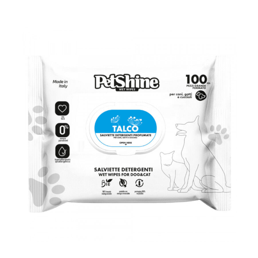 PetShine Toallitas H&uacute;medas de Talco para perros &ndash; Pack Econ&oacute;mico