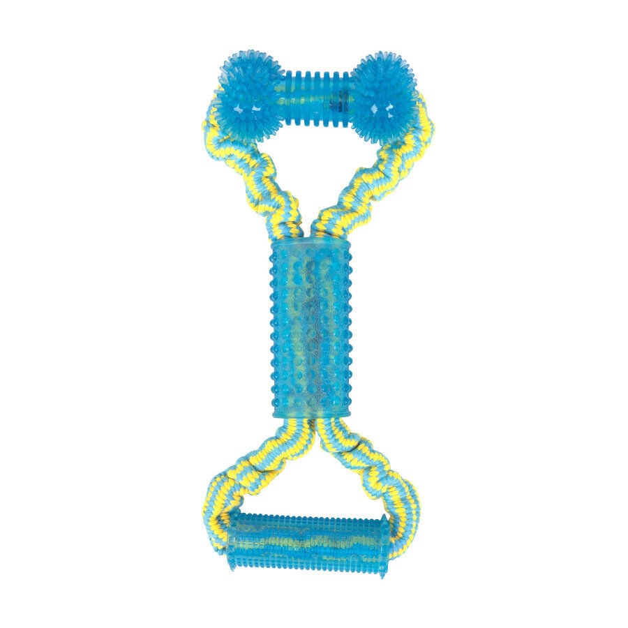 Tootoy! Tug Bone Blue Hueso de Goma con Cuerda para perros, , large indicador imagen numero 2