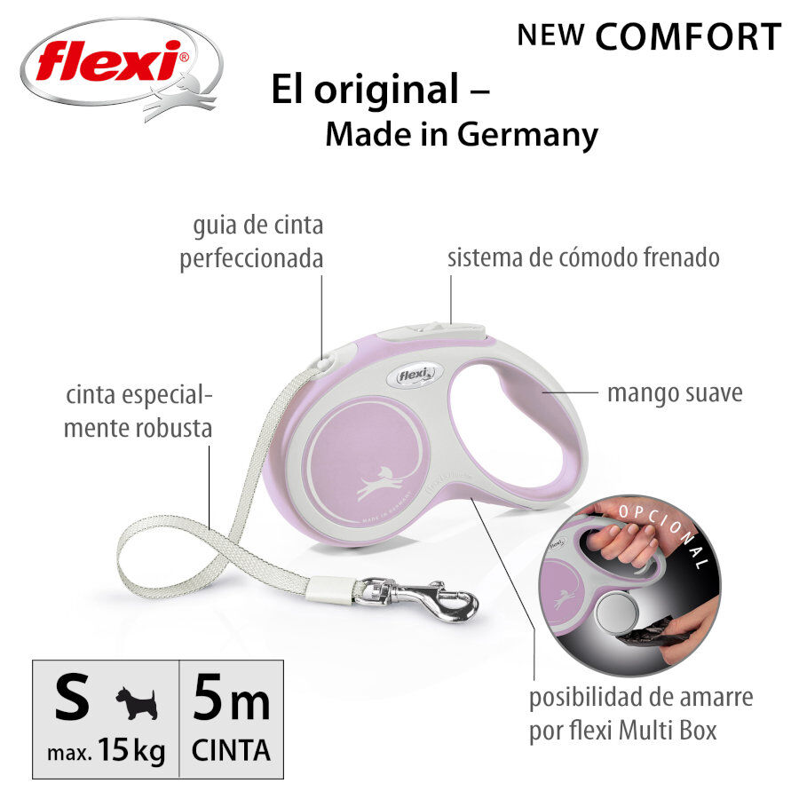 Flexi New Comfort Correa Extensible Rosa para perros, , large Imagen numero 2