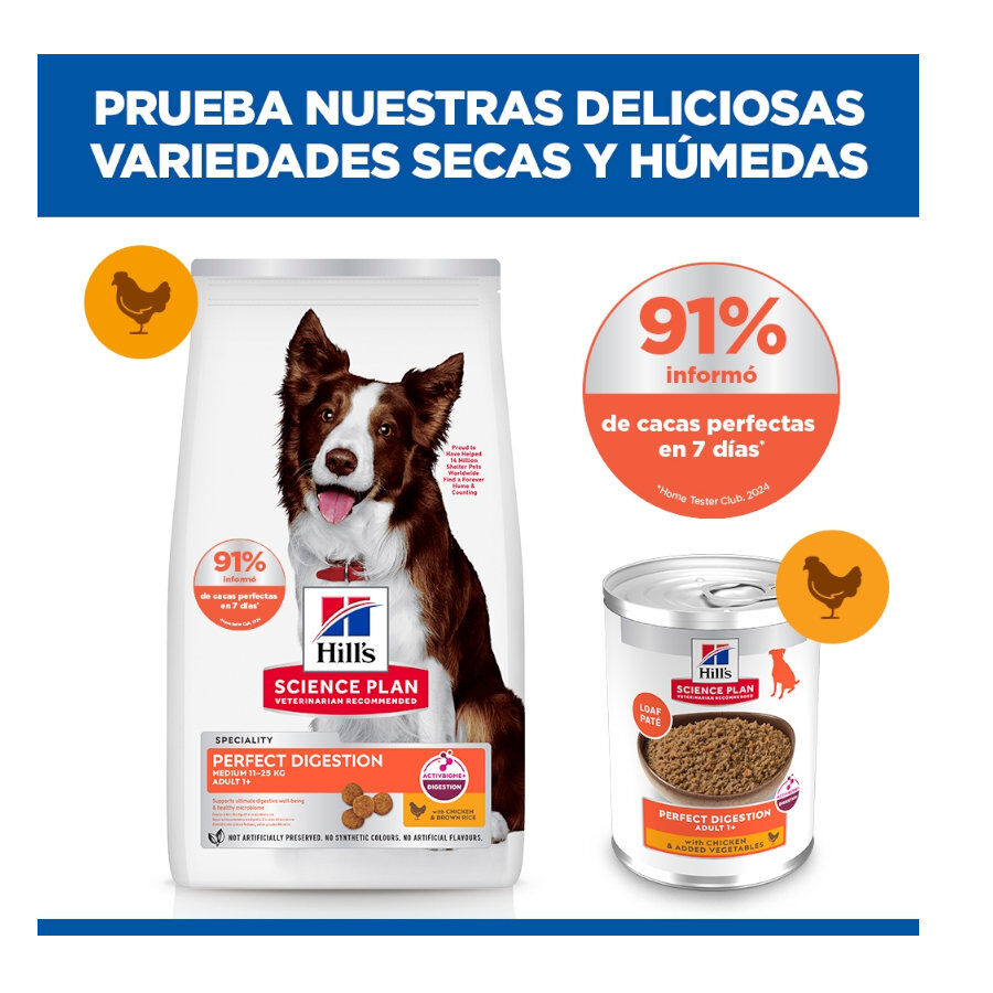 14 kg Hill's Science Plan Perfect Digestion Adult Medium Pollo pienso para perros, , large indicador imagen numero 10