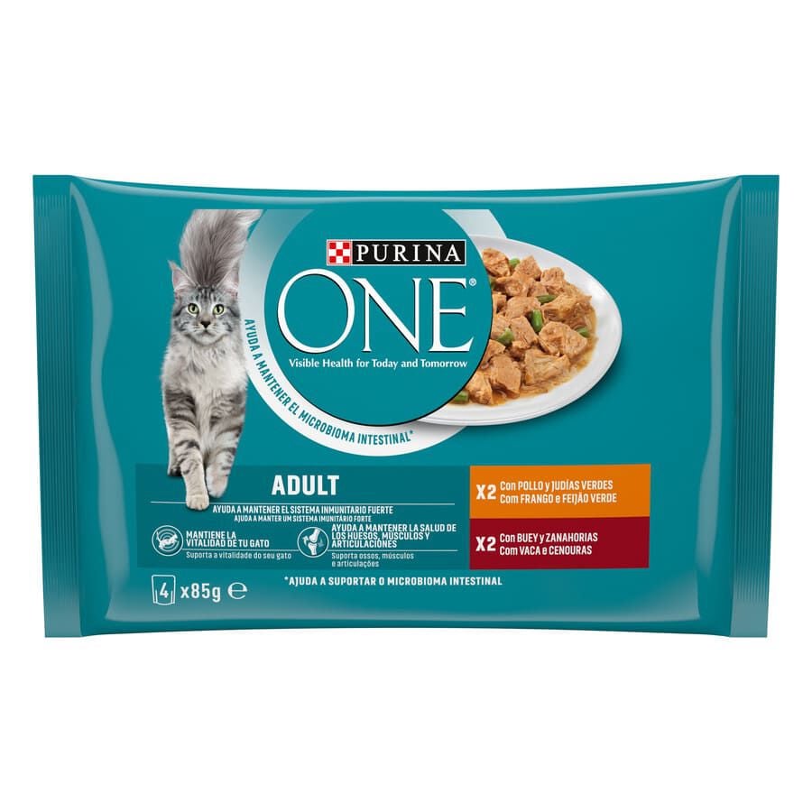 4 sobres x 85 g Purina One Adult Sobre en salsa para gatos, , large Imagen numero 1