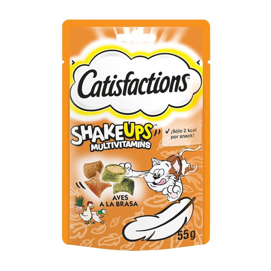 55 g Catisfactions Bocaditos ShakeUps Aves a la Brasa para gatos, , large Imagen numero 1