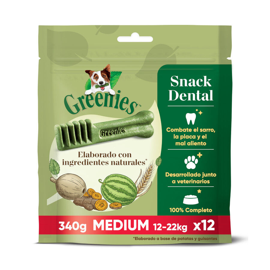 12 barritas Greenies Medium Snacks Dentales Naturales para perros medianos, , large indicador imagen numero 1