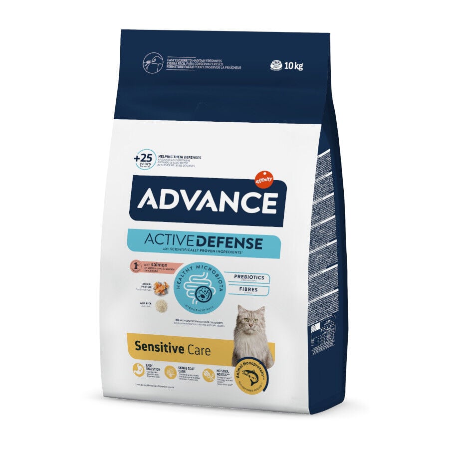 10 kg Advance Sensitive Adult Salm&oacute;n y Arroz pienso para gatos, , large indicador imagen numero 1