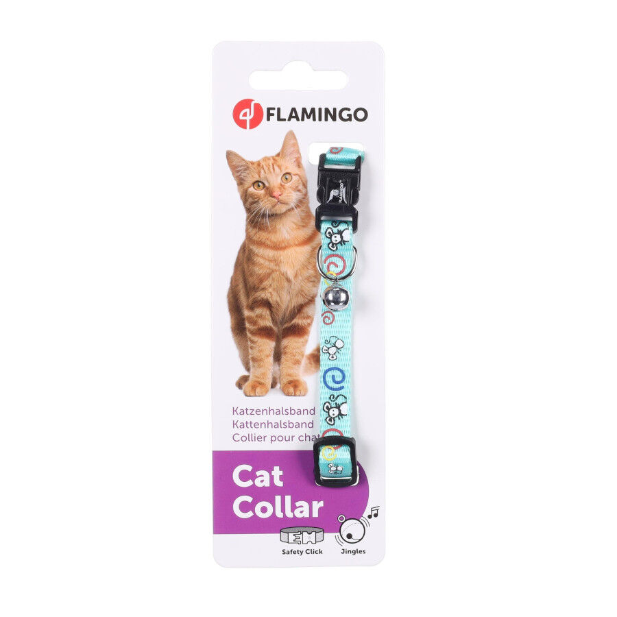 Flamingo Collar Ziggi Turquesa para gatos, , large indicador imagen numero 3