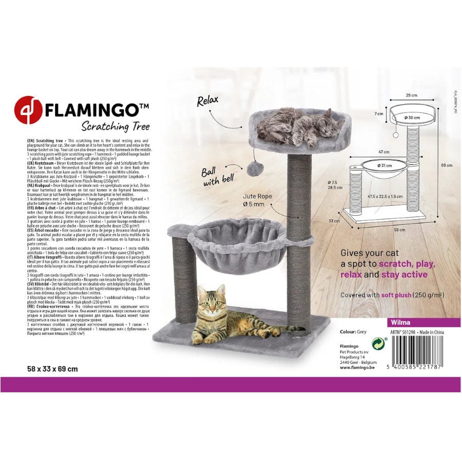 Flamingo Wilma &Aacute;rbol Rascador Gris para gatos, , large Imagen numero 2