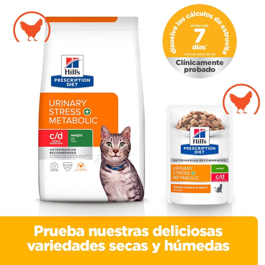 8 kg Hill's Prescription Diet Urinary Stress + Metabolic c/d pienso para gatos, , large indicador imagen numero 8