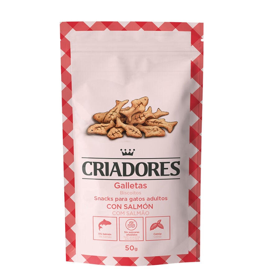 50 g Criadores Galletas Piccolinis de Salm&oacute;n y Catnip para gatos, , large Imagen numero 1