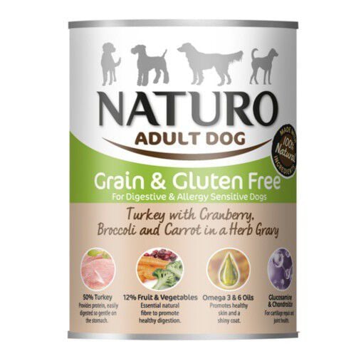 390 g Naturo Adult Grain Free Pavo con Verduras lata para perros, , large Imagen numero 1