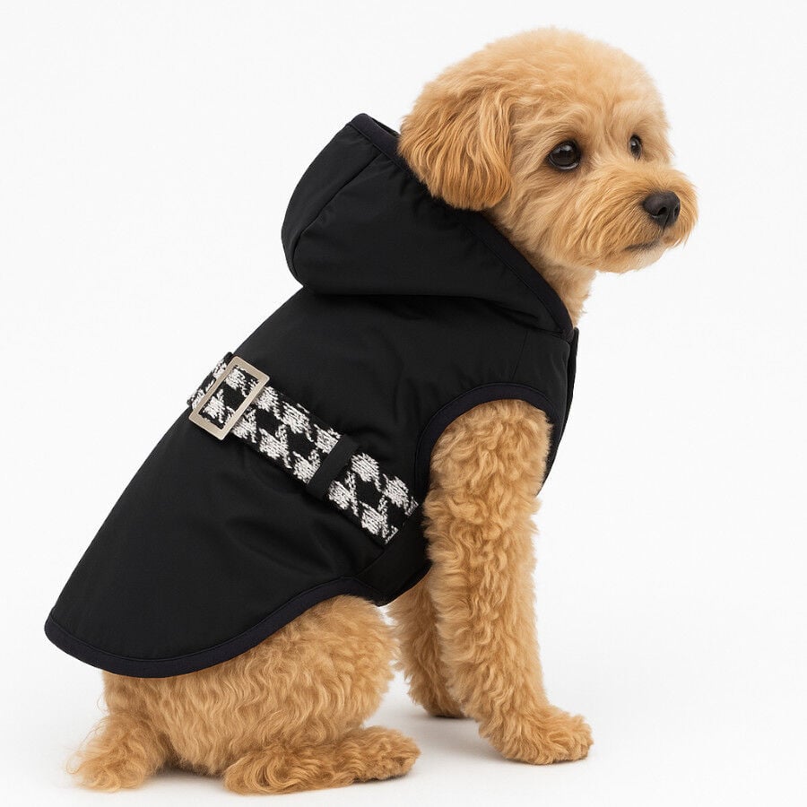 Outech Abrigo Negro con Cinturon para perros, , large Imagen numero 1