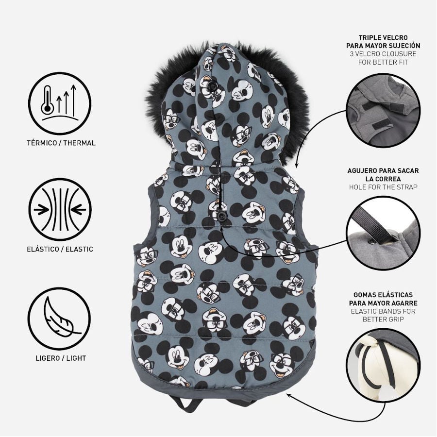 Disney Mickey Mouse Abrigo Gris con Estampado para perros, , large Imagen numero 4