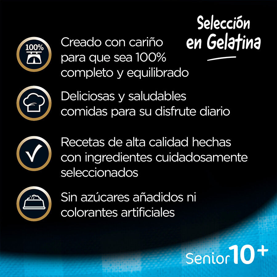 4 sobres x 100 g Cesar Carnes Mixtas Gelatina en Bolsita para Perros Senior , , large Imagen numero 2