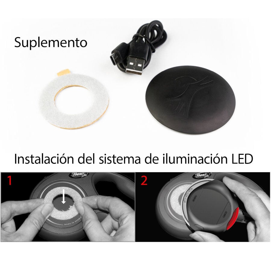 Flexi Literna de Luz led negra para correas, , large Imagen numero 4