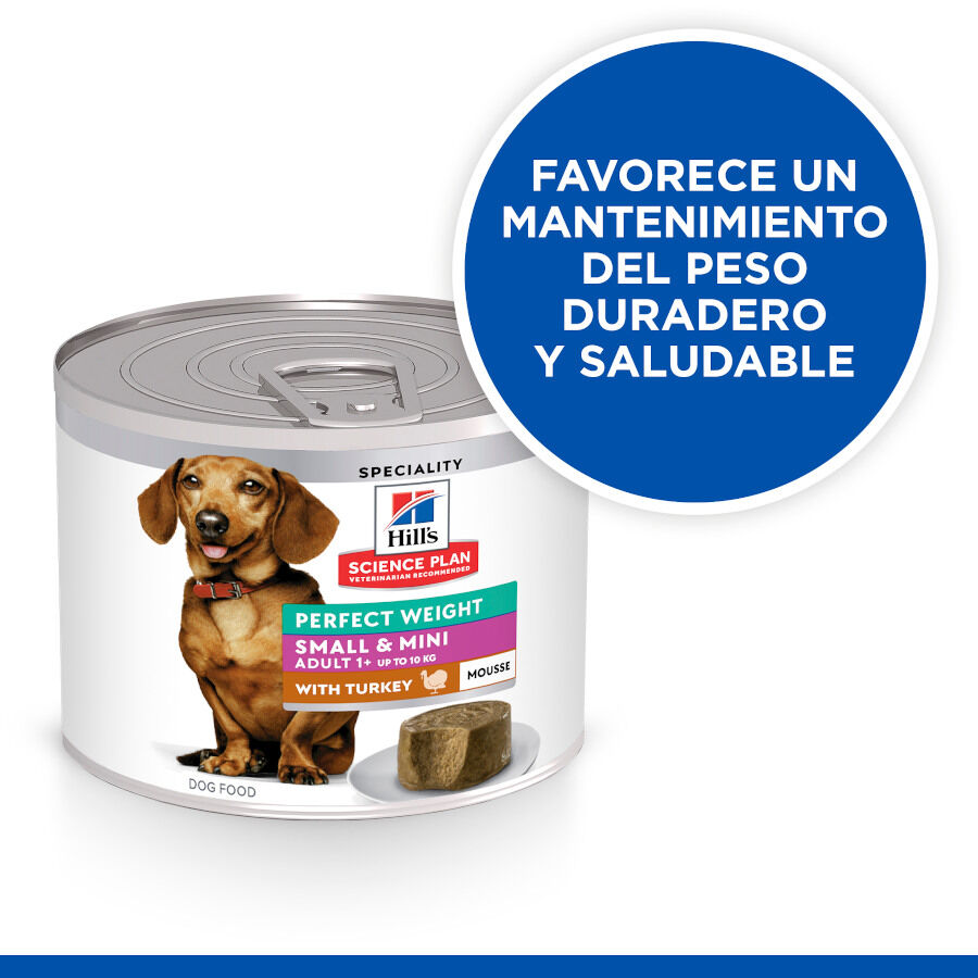 200 g Hill's Science Plan Adult Small & Mini Perfect Weight Mousse de Pavo lata para perros, , large indicador imagen numero 3