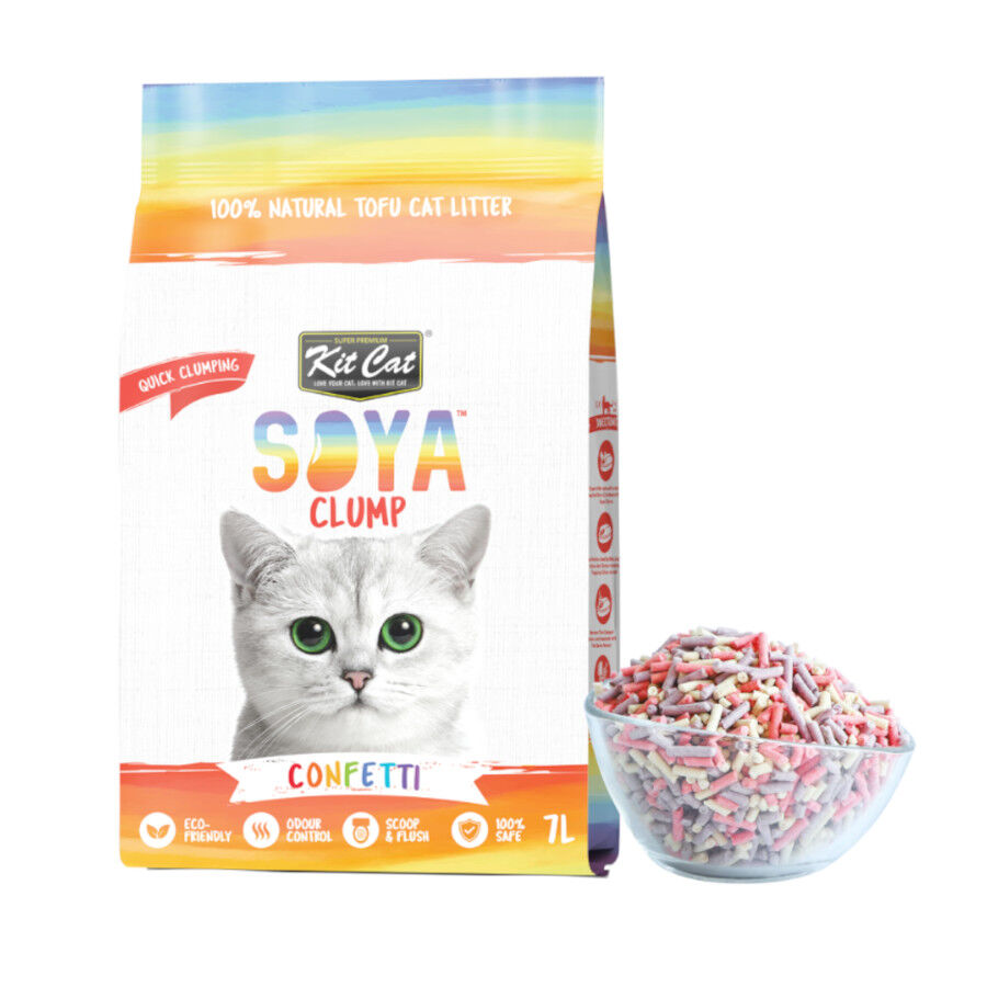 Kit Cat Soyaclump Confeti Arena de Soja para gatos, , large Imagen numero 1