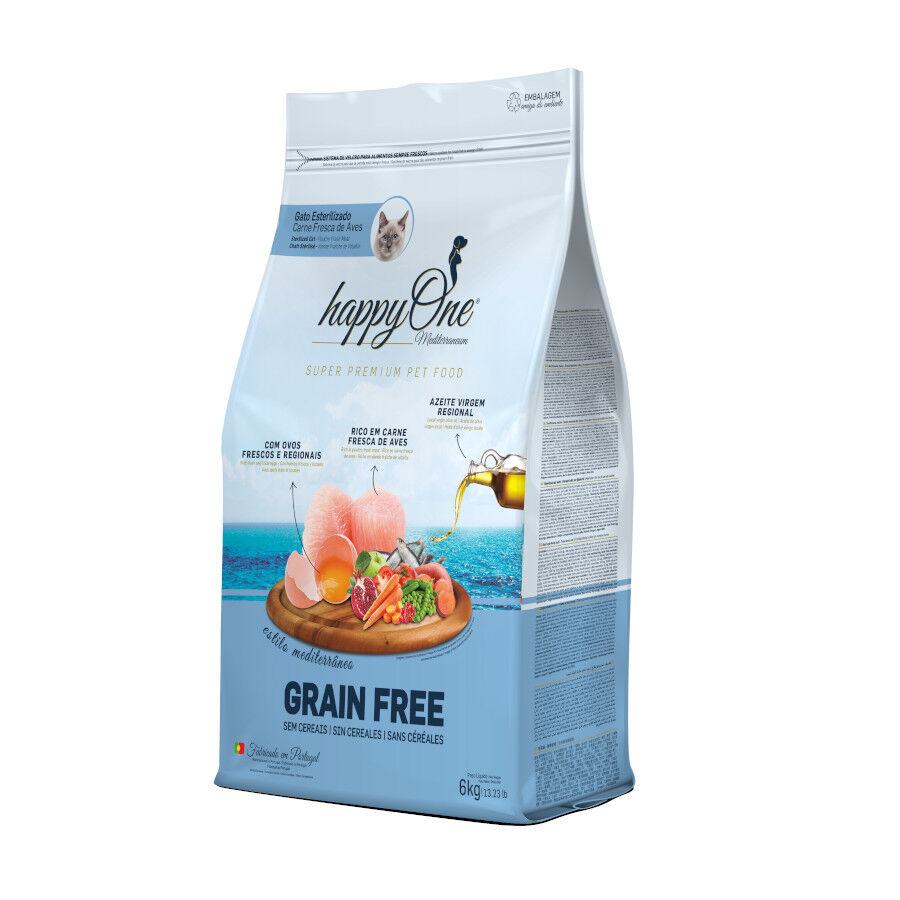 happyOne Mediterraneum Esterilizado Carne Fresca de Aves pienso para gatos, , large Imagen numero 1