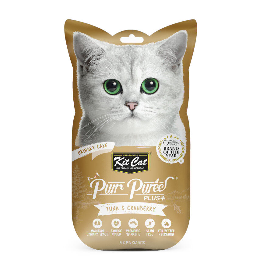 Kit Cat PurPuree Plus Urinary At&uacute;n Snack para gatos