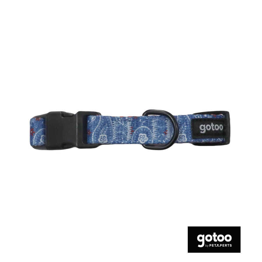 Gotoo Collar estampado cachemira azul para perros, , large indicador imagen numero 2