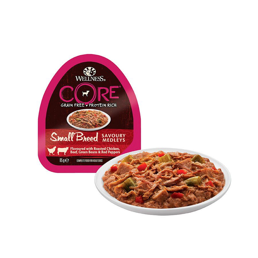 85 g Wellness Core Small Breed Grain Free Pollo y Ternera tarrina para perros, , large Imagen numero 2