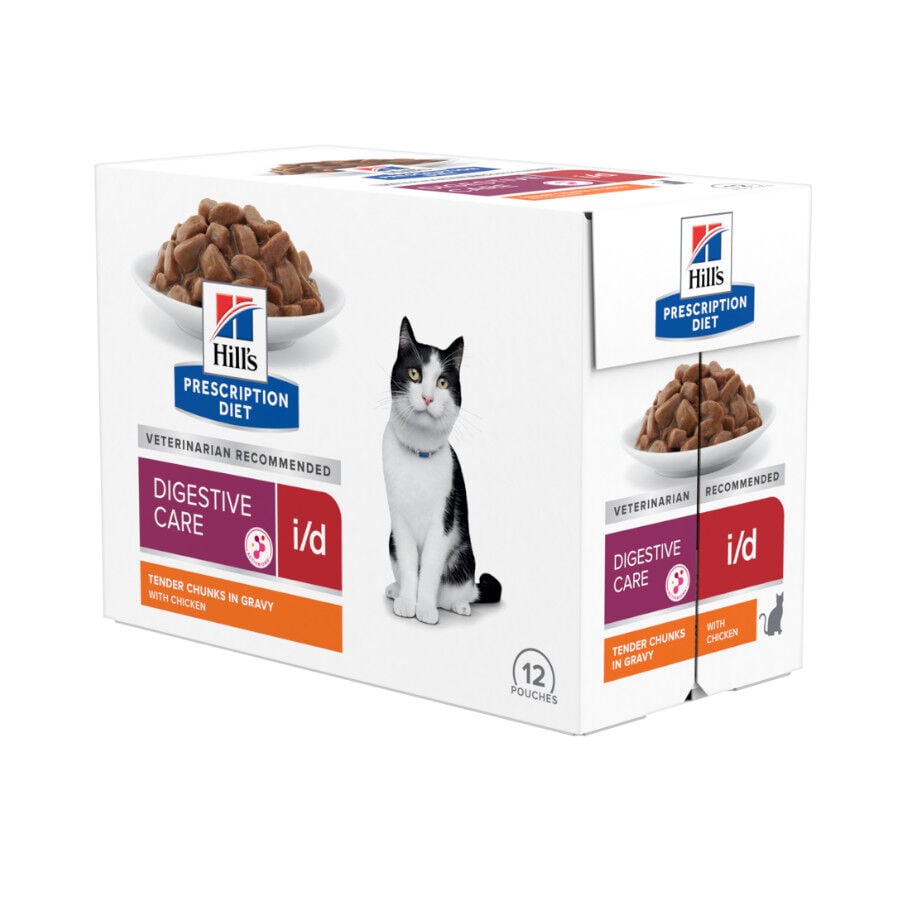 12 sobres x 85 g Hill's Prescription Diet Digestive Care i/d Pollo en salsa sobre para gatos , , large indicador imagen numero 1