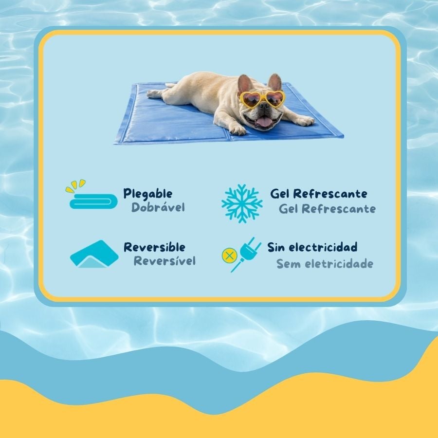 Summer Vibes Manta Refrescante Azul para perros, , large indicador imagen numero 3