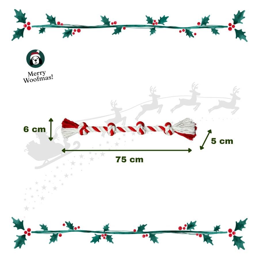 Wonder Christmas Cuerda Forma Caramelo Juguete para perros, , large indicador imagen numero 3