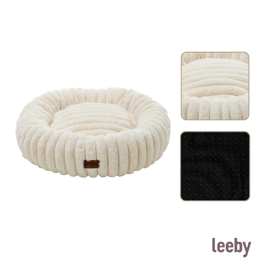 Leeby Sof&aacute; Donut Corduroy Crema para gatos, , large Imagen numero 5