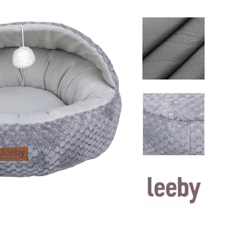 Leeby Cuna Gris y Blanco con Juguete para gatos, , large indicador imagen numero 3