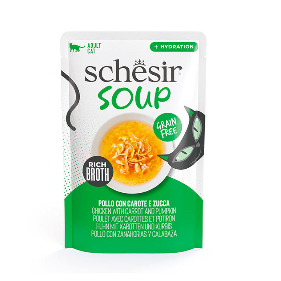 40 g Schesir Pollo con Calabaza Grain Free en Sopa sobre para gatos, , large Imagen numero 1