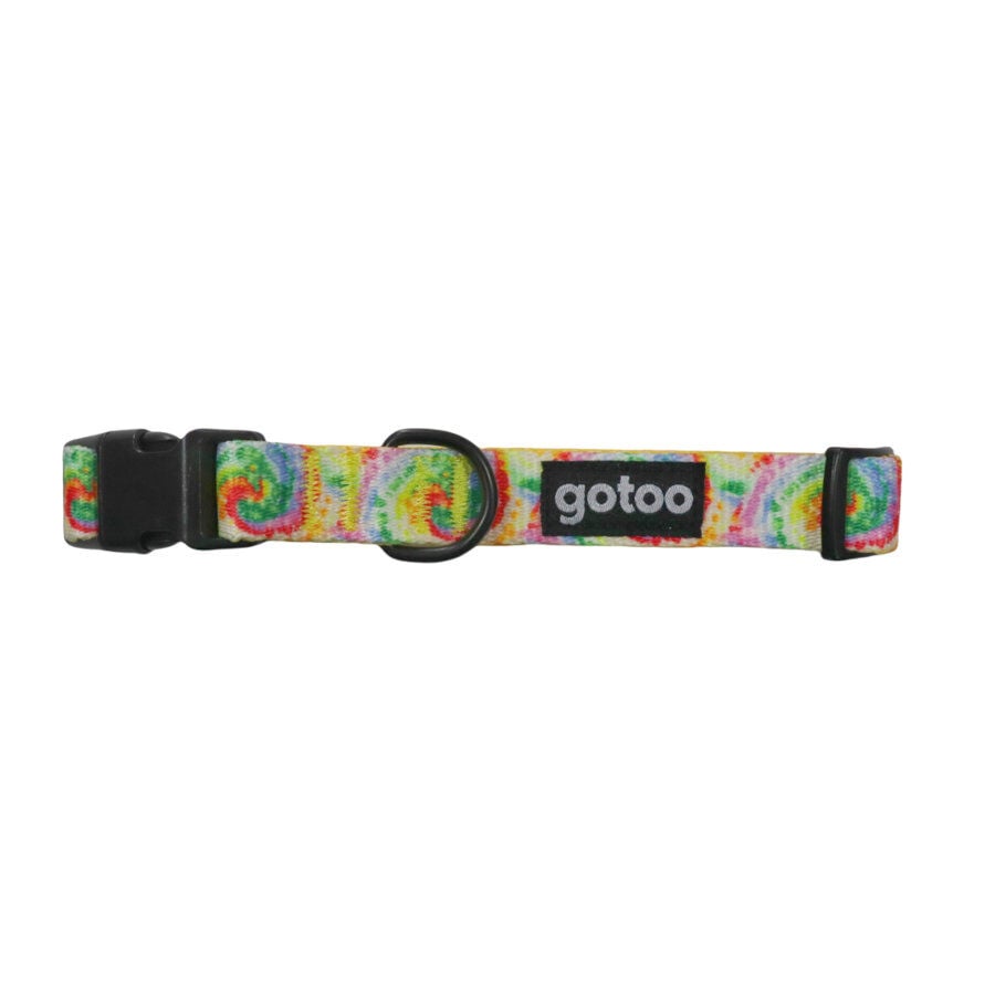 Gotoo Collar estampadado Tie Dye amarillo para perro, , large Imagen numero 1