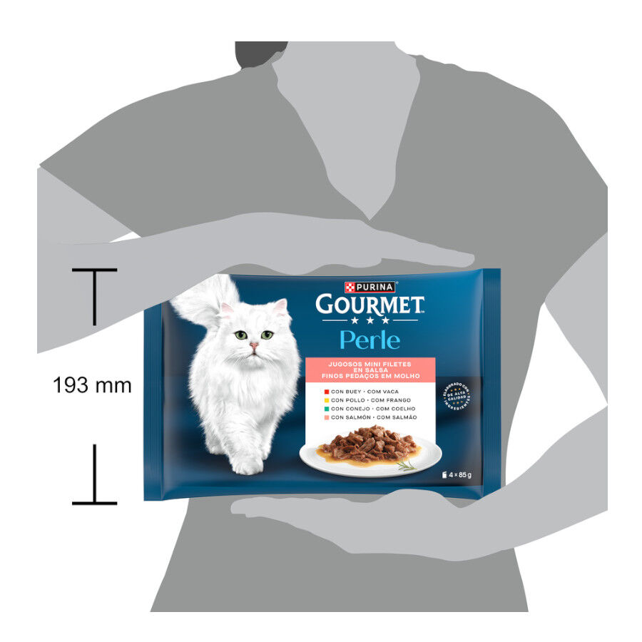 4 sobres x 85 g Gourmet Perle Filetes en salsa sobre para gatos, , large indicador imagen numero 5