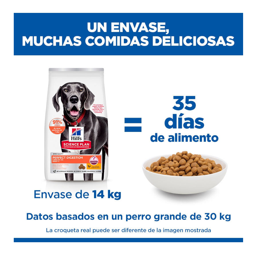 14 kg Hill's Science Plan Perfect Digestion Adult large Pollo pienso para perros, , large indicador imagen numero 5