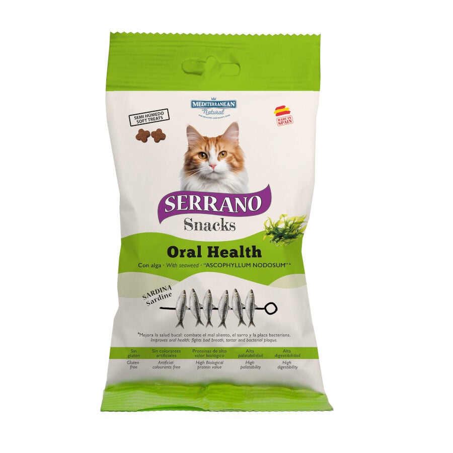 50 g Serrano Bocaditos Oral Health de Sardina para gatos, , large Imagen numero 1