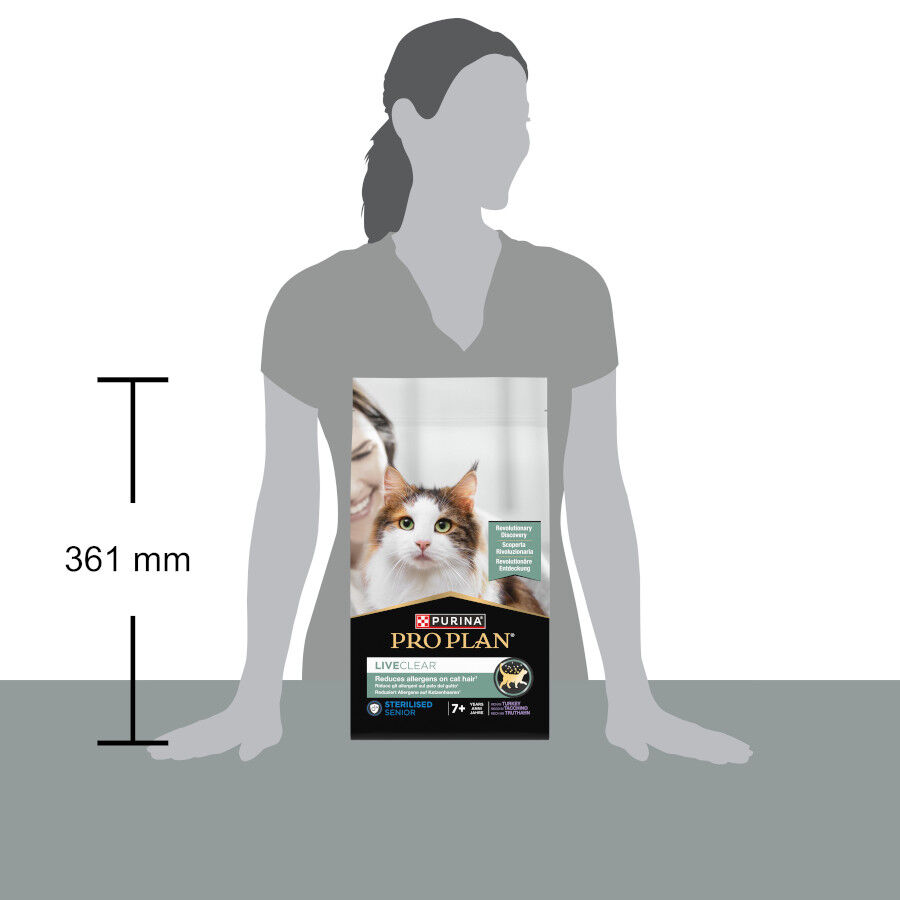 1.4 kg Pro Plan LiveClear Sterilised Pavo pienso para gatos seniors, , large indicador imagen numero 2