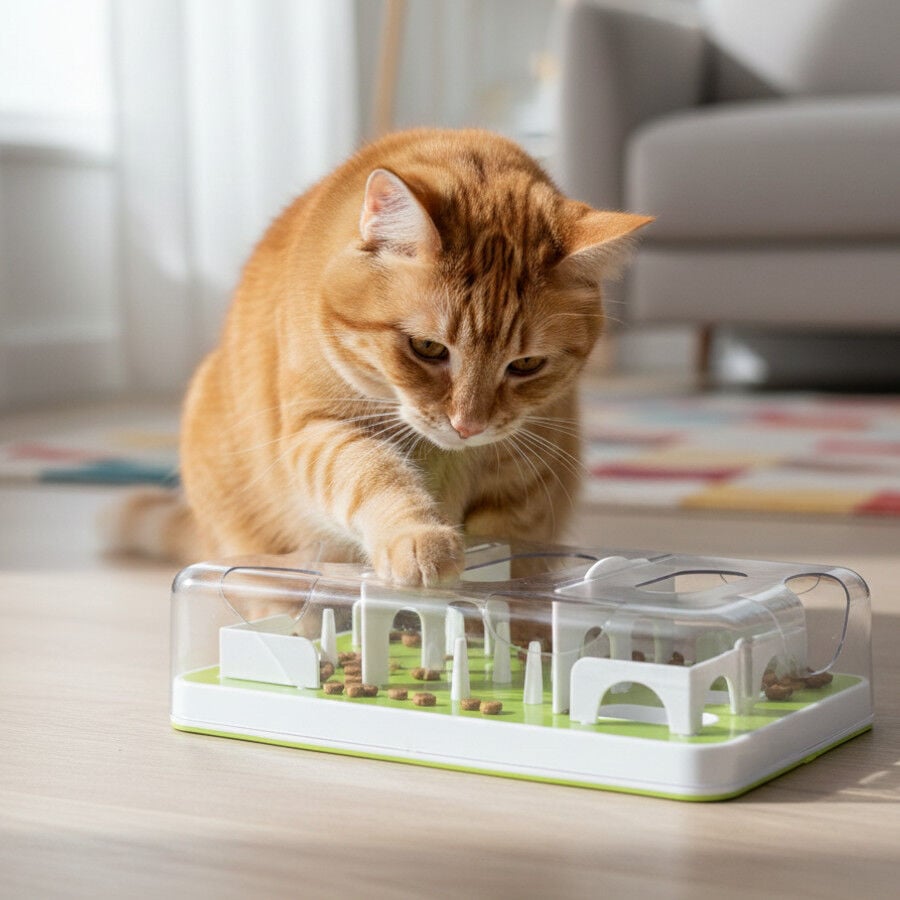 All For  Paws Interactives Comedero Rompecabezas Verde para gatos