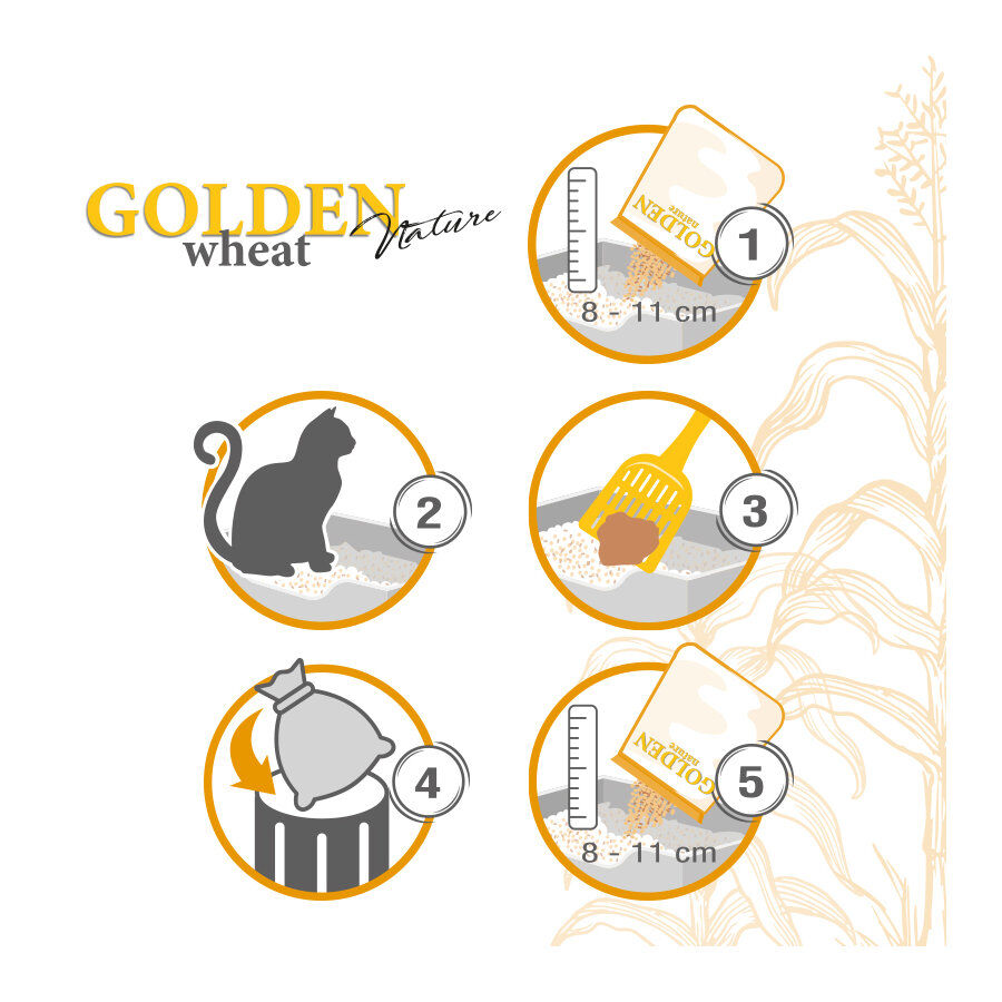Golden Grey Trigo Arena Aglomerante para gatos, , large Imagen numero 4