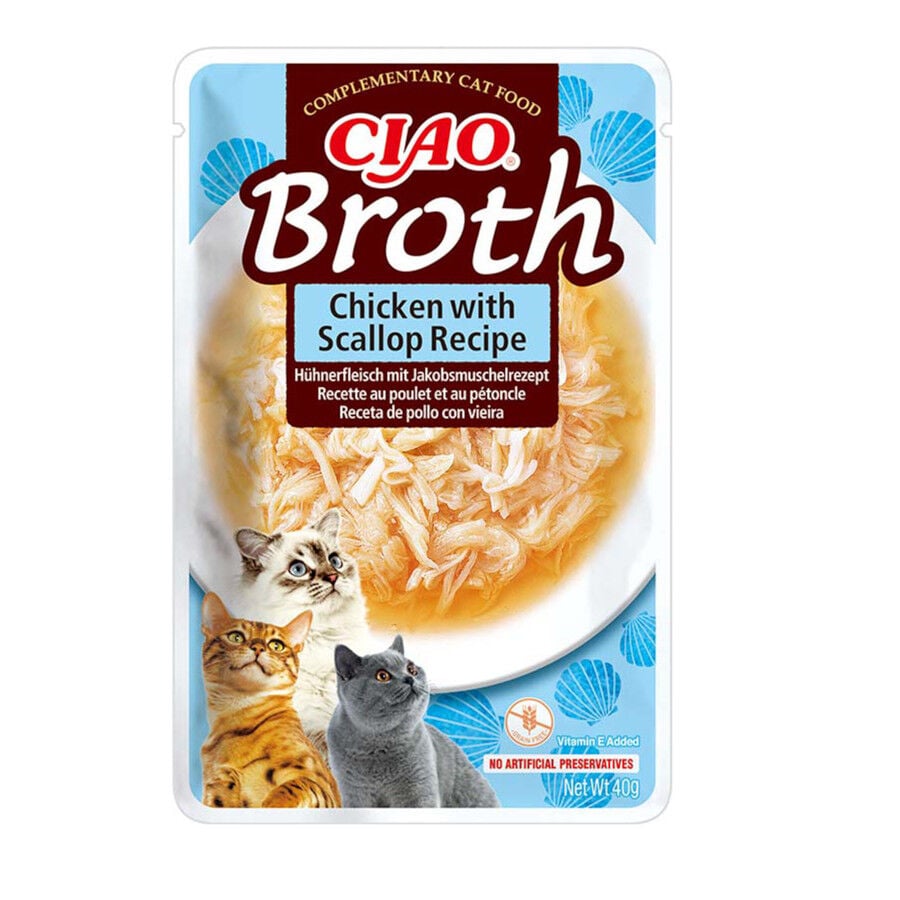 Churu Broth Sopa de Pollo con Vieira para gatos