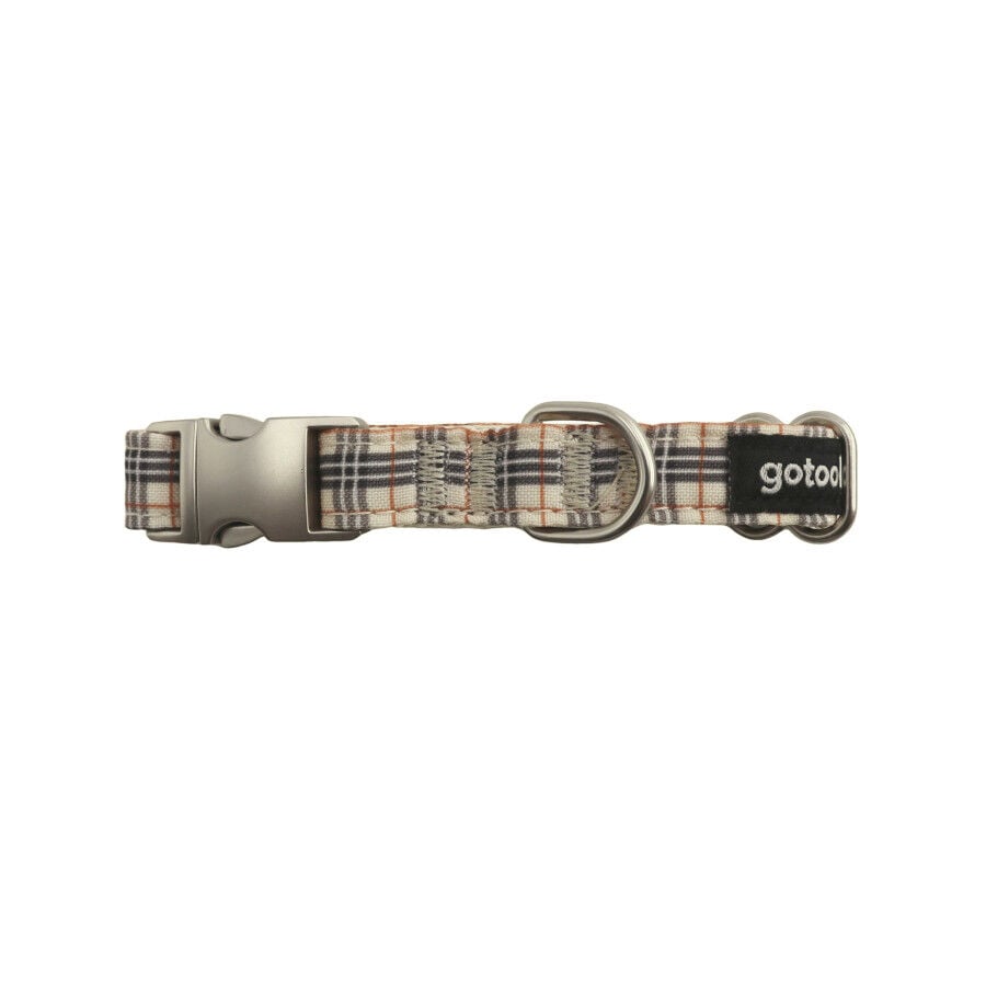 Gotoo Collar estampado tart&aacute;n marr&oacute;n para perros, , large indicador imagen numero 1