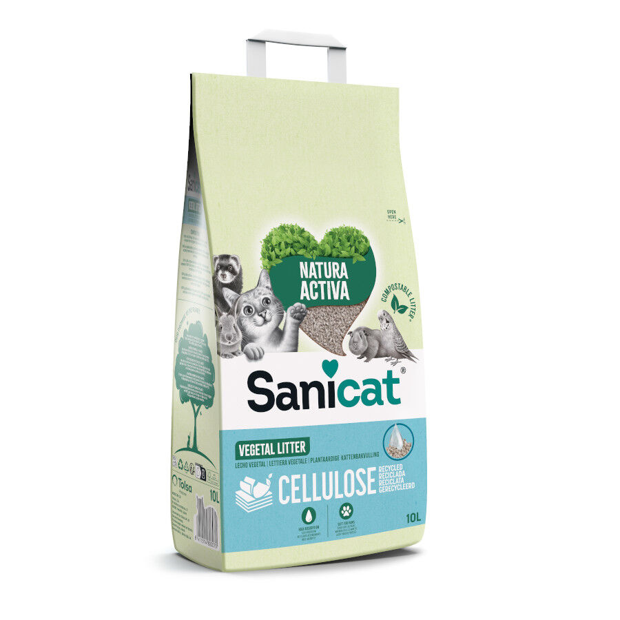 10 L Sanicat Recycled Cellulose Lecho Natural para gatos, , large indicador imagen numero 1