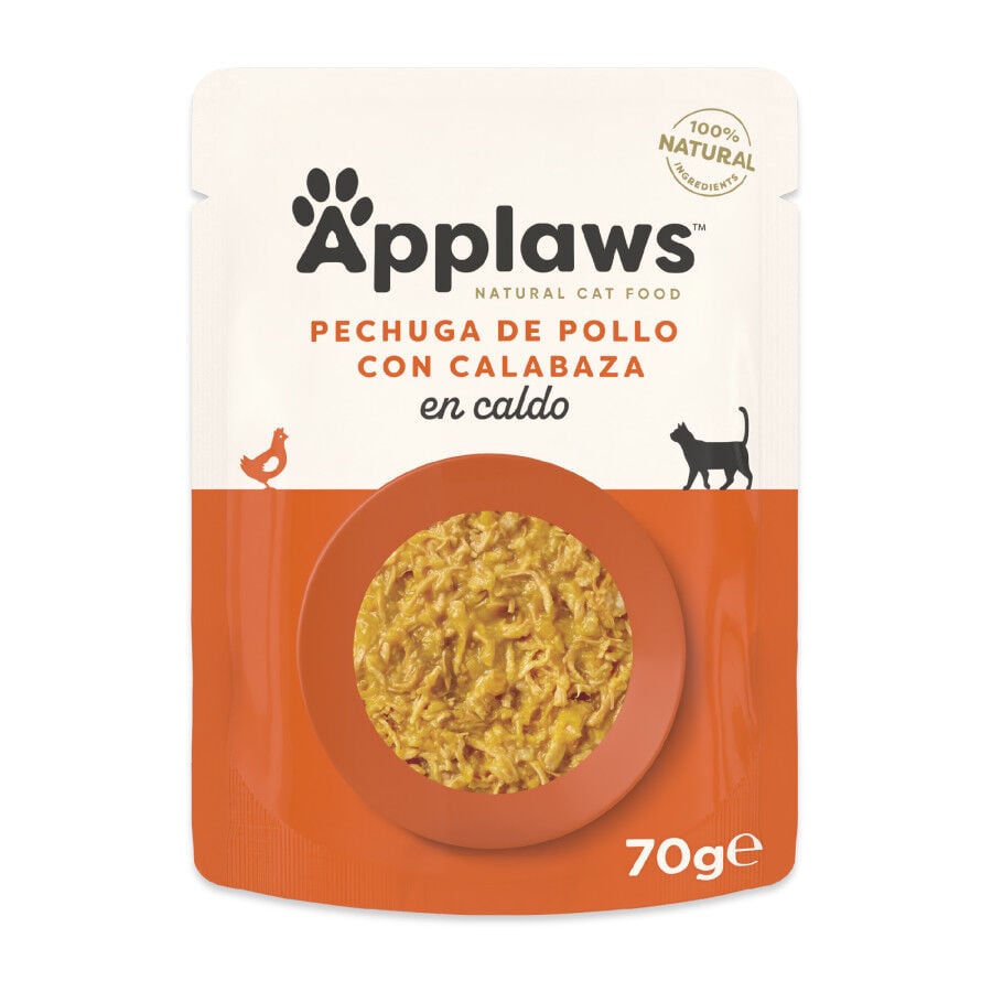 70 g Applaws Pollo y Calabaza sobre para gatos, , large Imagen numero 1