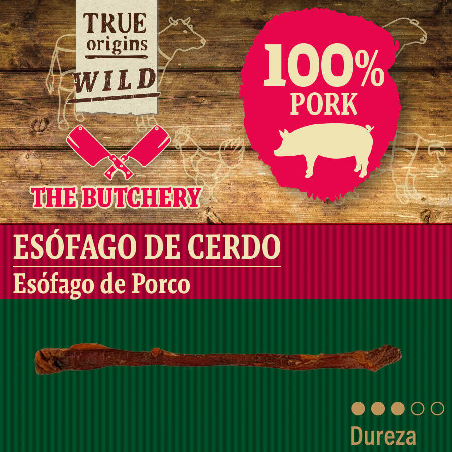 200 g True Origins Wild Es&oacute;fago Cerdo 15 cm Snack para perros, , large Imagen numero 4