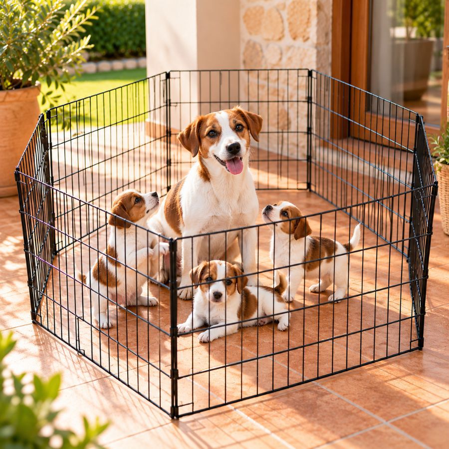 Outech Perrera Plegable Negra para perros