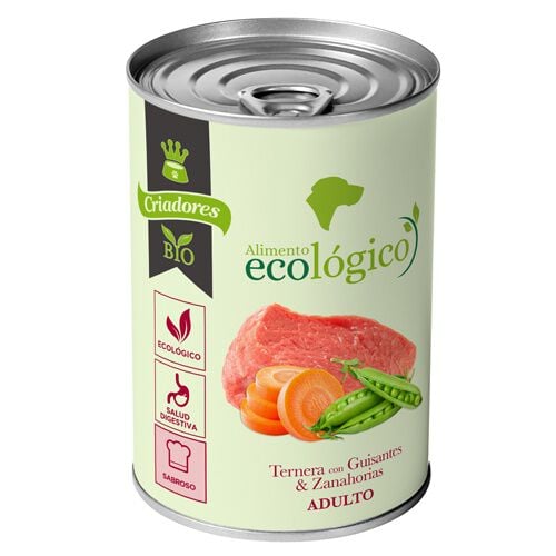 Criadores Ecol&oacute;gico H&uacute;medo perro ternera-guisantes Imagen numero 1