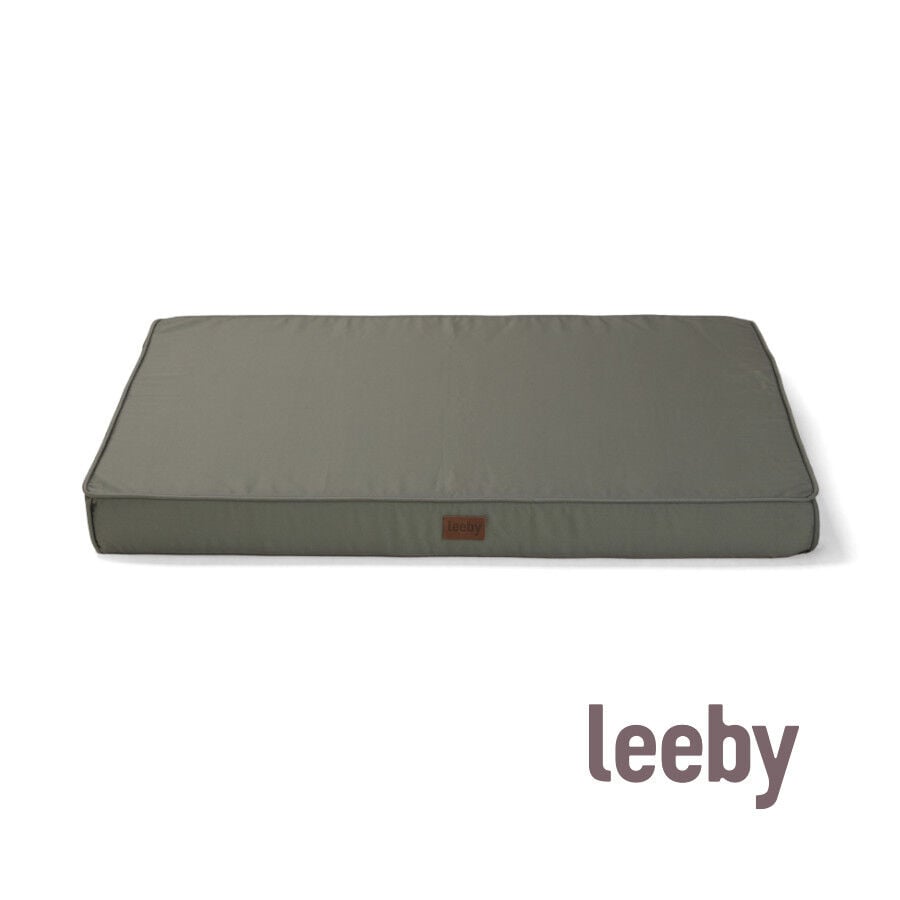 Leeby colch&oacute;n viscoel&aacute;stico caqui para perros