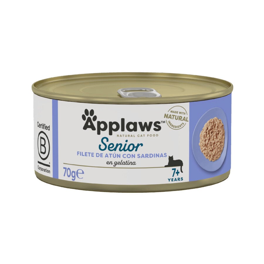 70 g Applaws Senior At&uacute;n y Sardina lata para gatos, , large Imagen numero 1