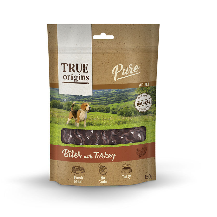 150 g True Origins Pure Adult Pavo Bocaditos para perros, , large Imagen numero 1