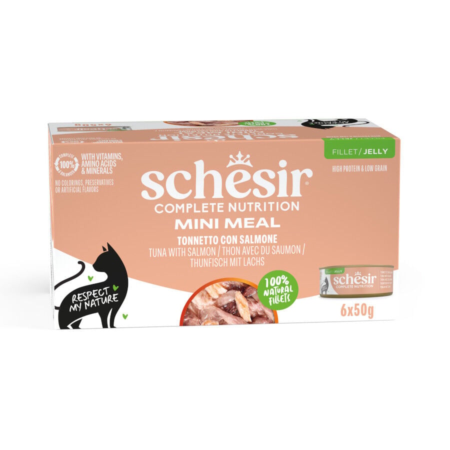 Schesir Mini Meal At&uacute;n con Salm&oacute;n para gatos - Multipack