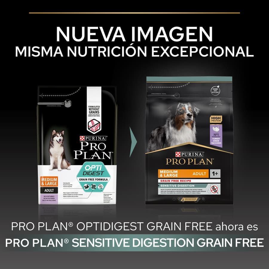 12 kg Pro Plan Adult Medium y Large Digesti&oacute;n Pavo pienso para perros, , large indicador imagen numero 2